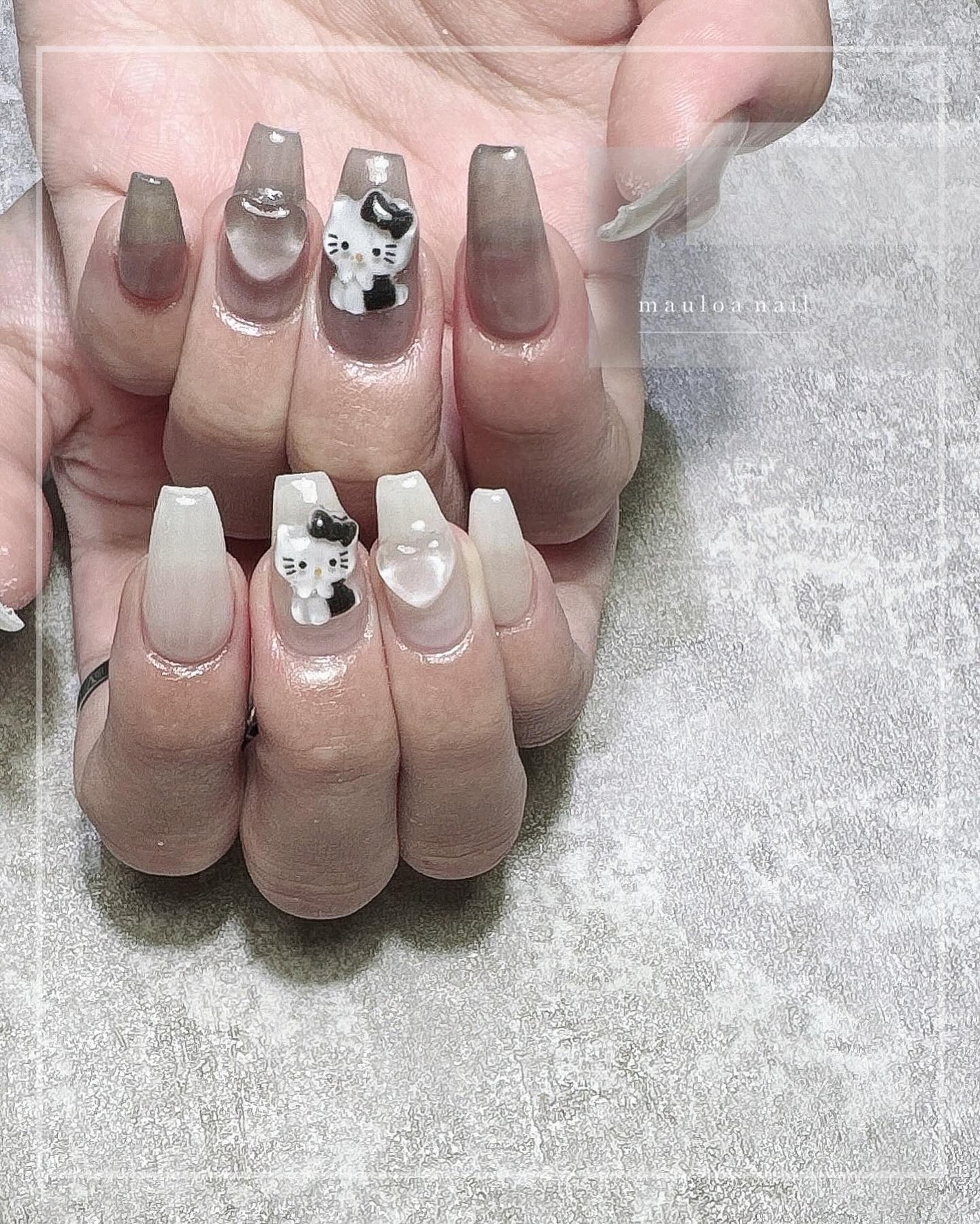 mauloa_nail on LIPS 「・ キティーちゃんネイル🖤いつもありがとうございます☺️🌈・ネ..」(1枚目)