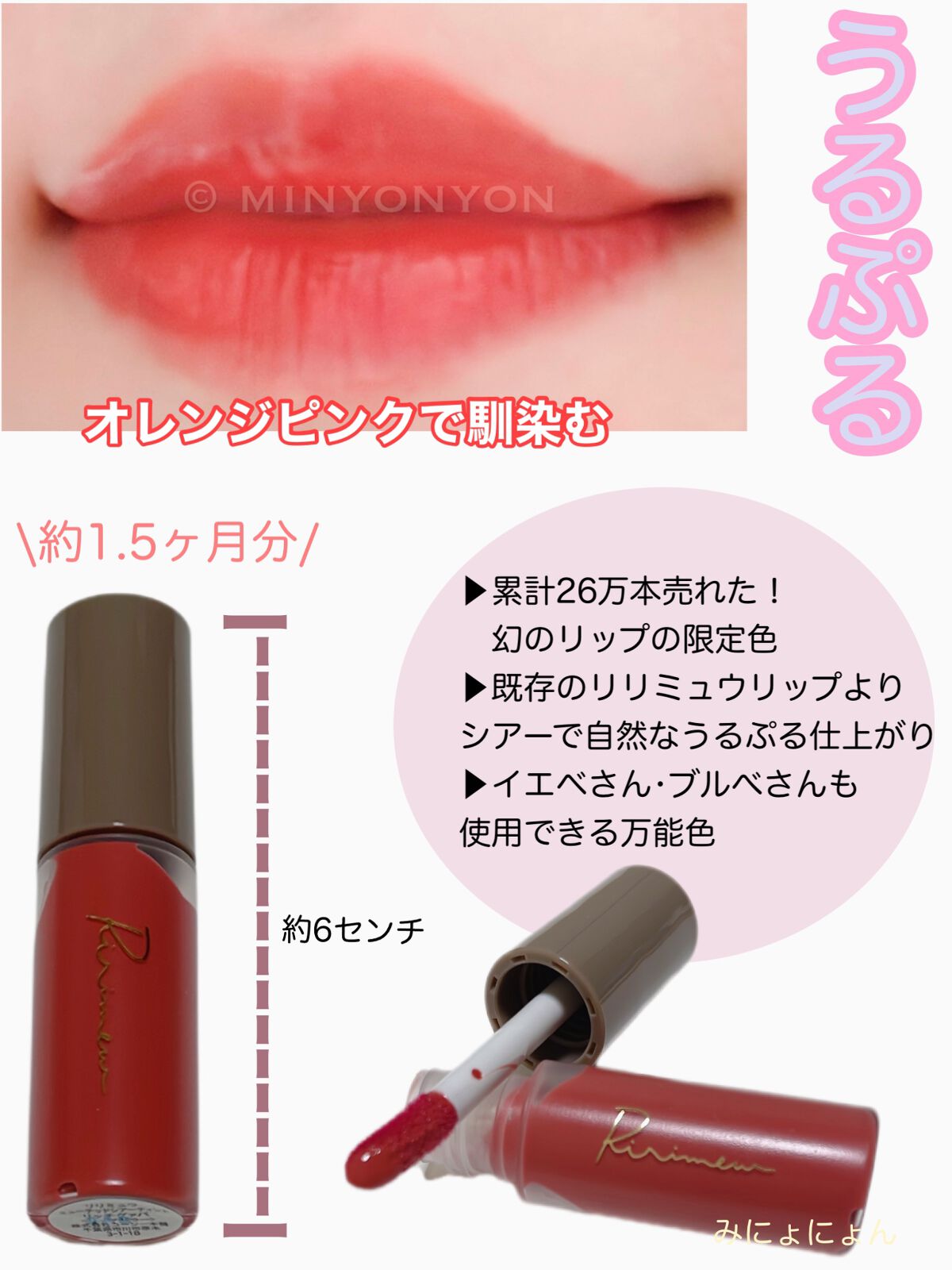 センシュアルフィックスティント/Ririmew/リップティントを使ったクチコミ（1枚目）