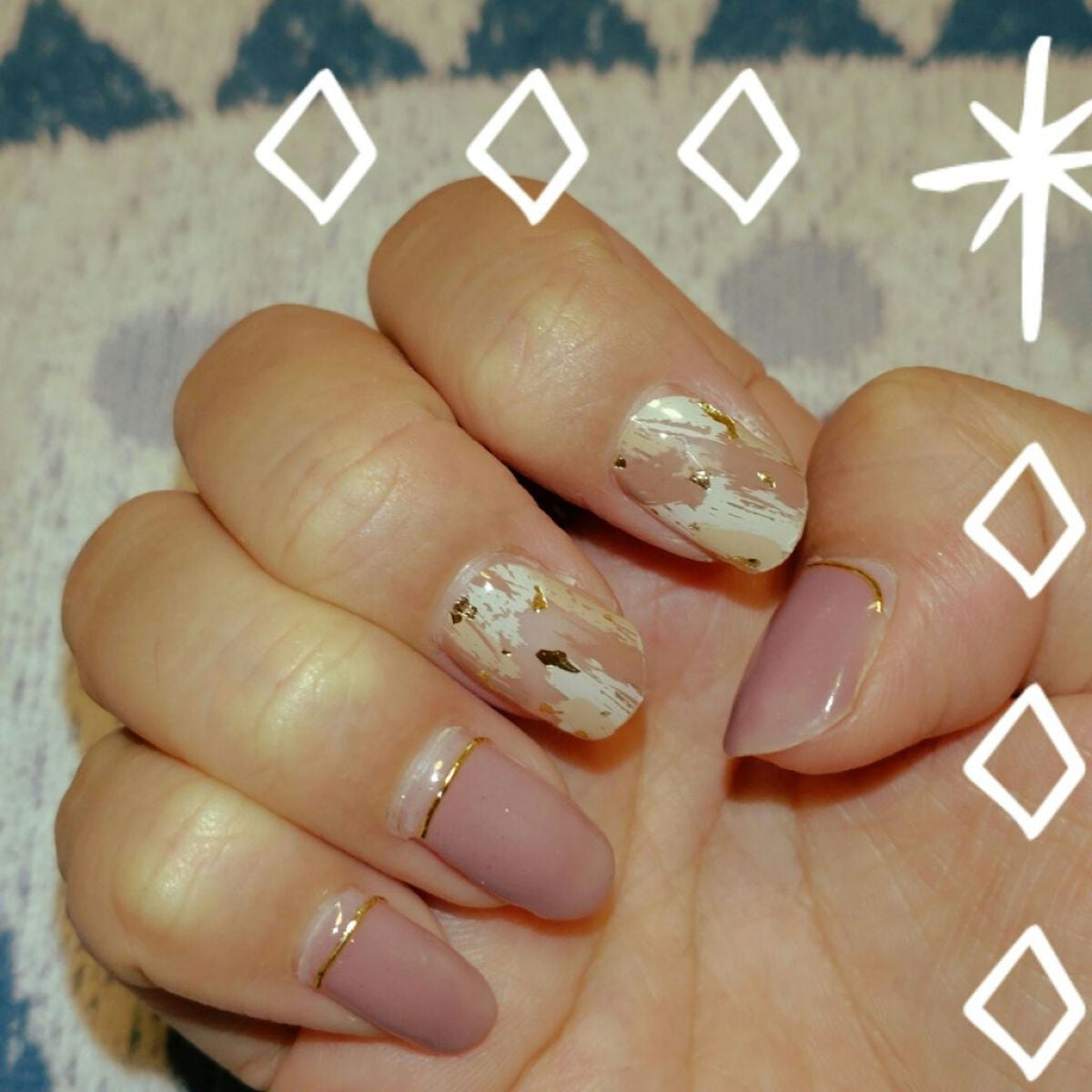 セミキュアジェルネイル(ハンド)/ohora/ネイルシールを使ったクチコミ(1枚目)