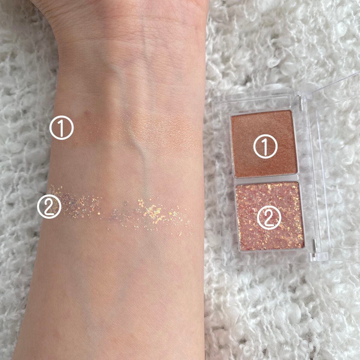 デュオ ポケット グリッター シャドウ/PERIPERA/アイシャドウパレットを使ったクチコミ(2枚目)