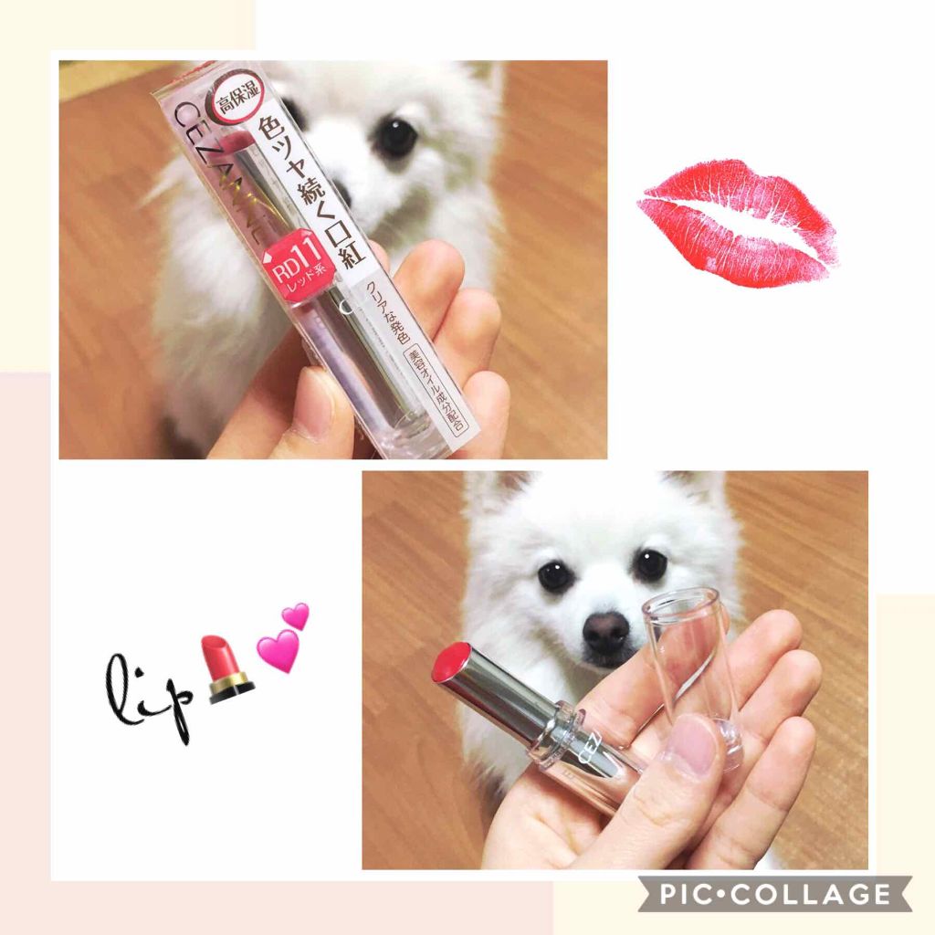 ラスティンググロスリップ/CEZANNE/口紅を使ったクチコミ（2枚目）