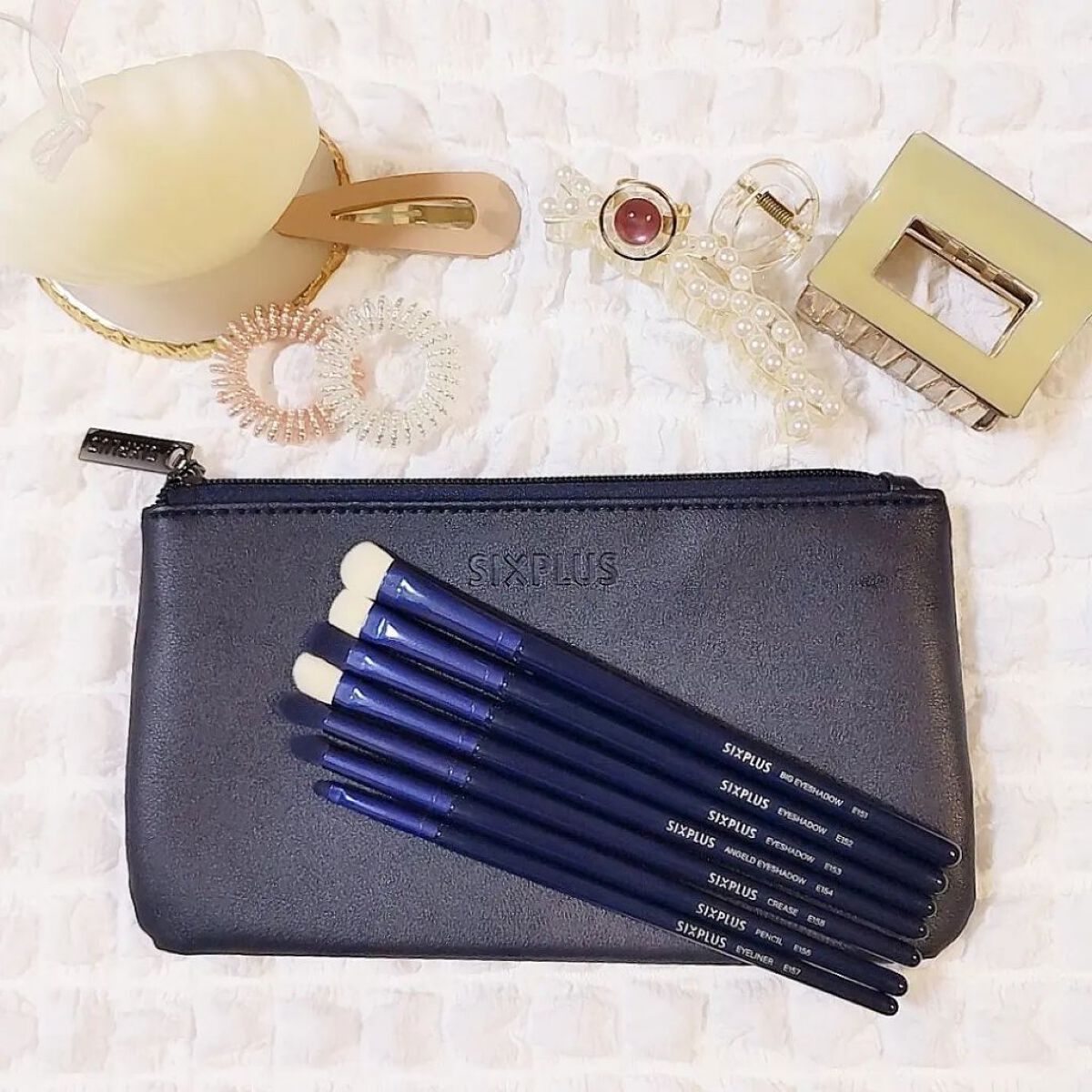 SIXPLUS ホワイトパール アイメイクブラシ 7本セット/SIXPLUS/メイクブラシを使ったクチコミ（2枚目）