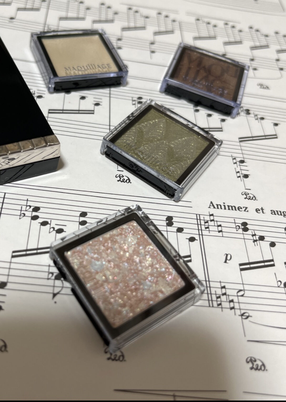 ドラマティックアイカラー (パウダー)/(クリーム) GR353 ミステリアスリーフ (パール)(限定)/マキアージュ/アイシャドウパレットを使ったクチコミ（1枚目）