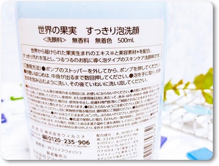 世界の果実 すっきり泡洗顔/世界の果実/泡洗顔を使ったクチコミ(1枚目)