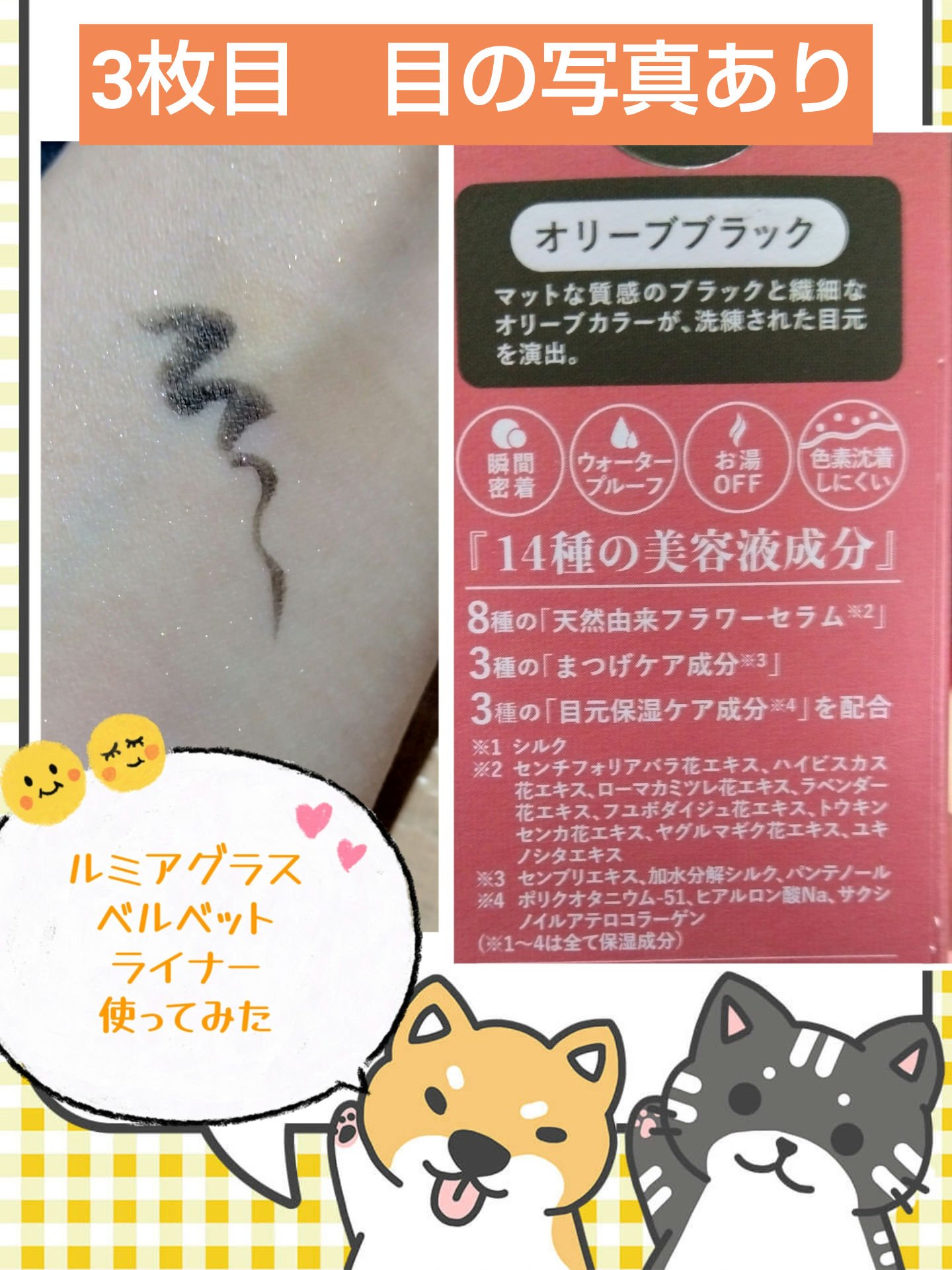 ベルベットライナー/LUMIURGLAS/リキッドアイライナーを使ったクチコミ（1枚目）