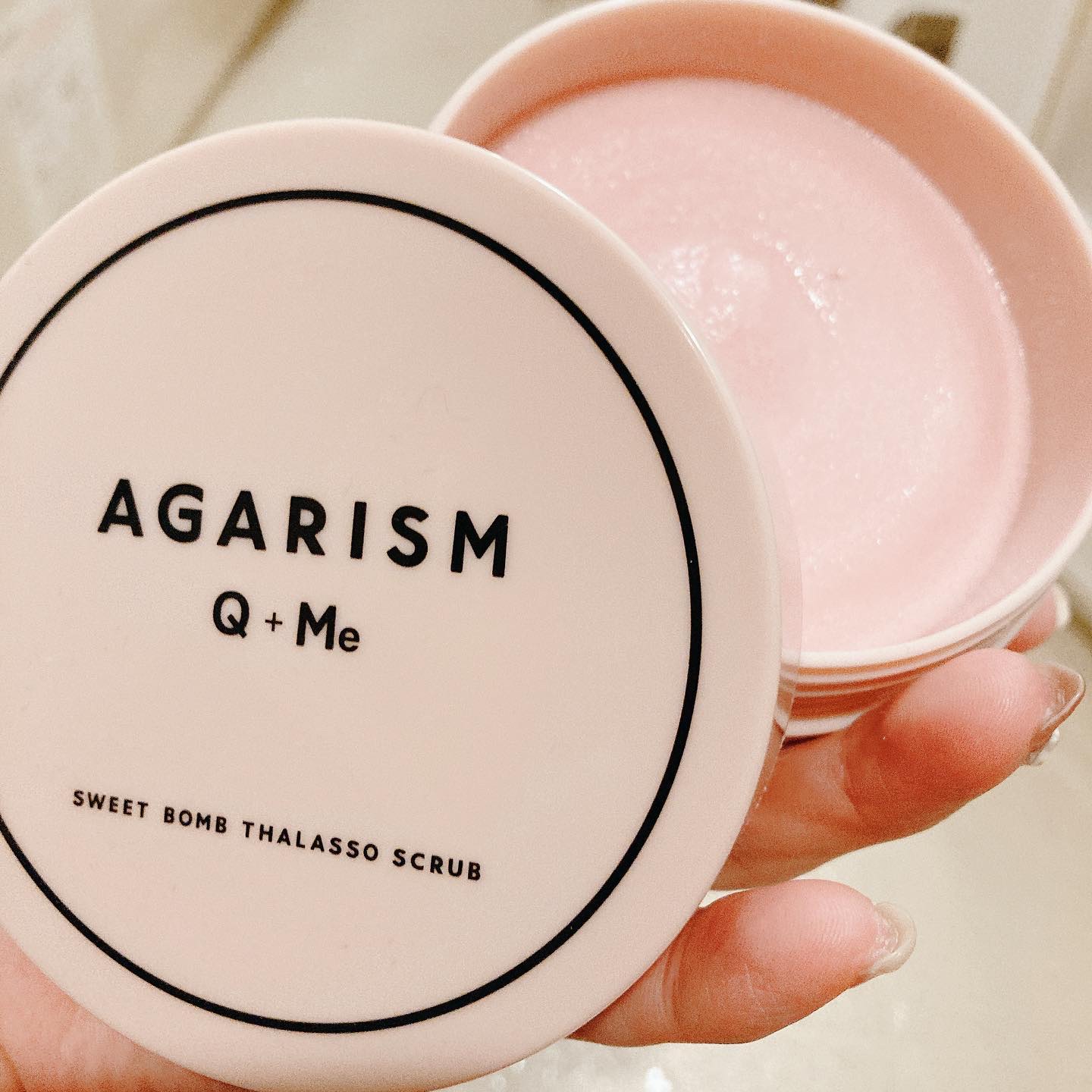 Q+Me スウィート ボム タラソ スクラブ/AGARISM/バスト・ヒップケアを使ったクチコミ（1枚目）