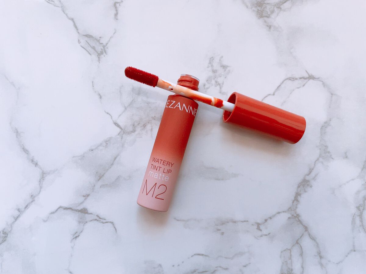 ウォータリーティントリップ マット M2　ウォームオレンジ/CEZANNE/リップティントを使ったクチコミ（2枚目）