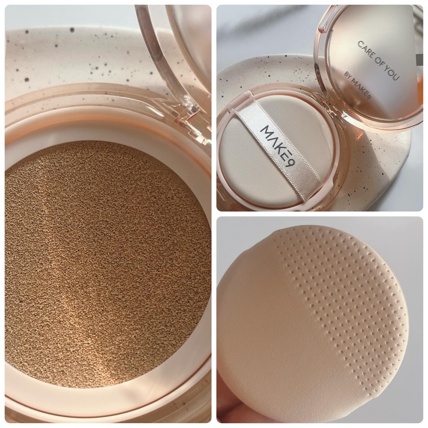 ヌードカーミンググロークッション/MAKE9/クッションファンデーションを使ったクチコミ（3枚目）