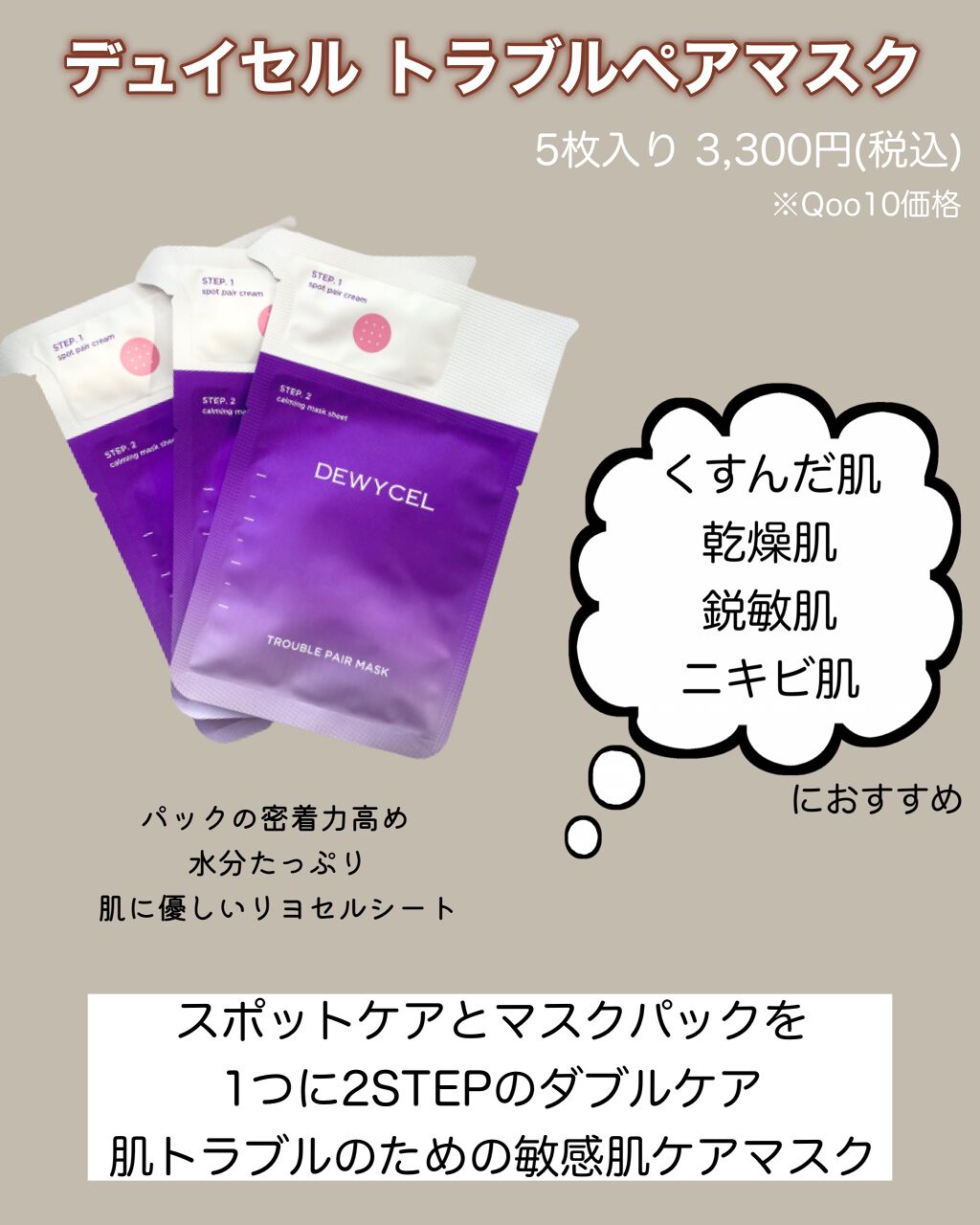 トラブルペアーマスク/DEWYCEL/シートマスク・パックを使ったクチコミ(2枚目)