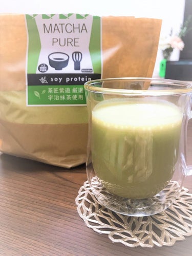 MATCHA PURE（プロテインパウダー）/ピュアパートナー/ドリンクを使ったクチコミ（3枚目）