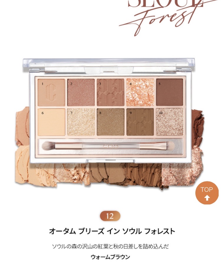 プロ アイ パレット 12 AUTUMN BREEZE IN SEOUL FOREST/CLIO/アイシャドウパレットを使ったクチコミ（2枚目）