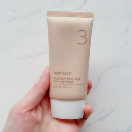 3番 ノーファンデ陶器肌トーンアップクリーム/numbuzin/化粧下地を使ったクチコミ(5枚目)