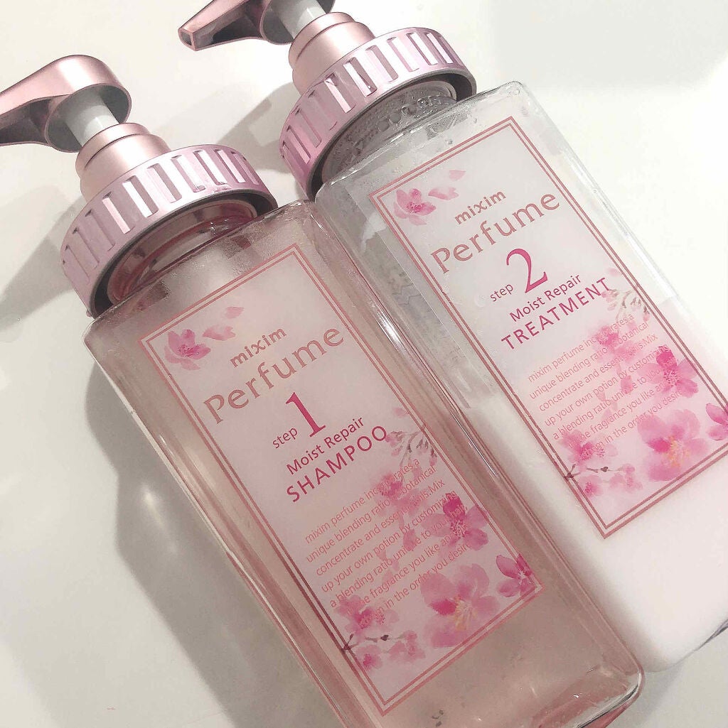 ミクシムパフューム モイストリペア 限定チェリーブロッサム シャンプー&ヘアトリートメントペアセット /mixim Perfume/市販シャンプーを使ったクチコミ(1枚目)