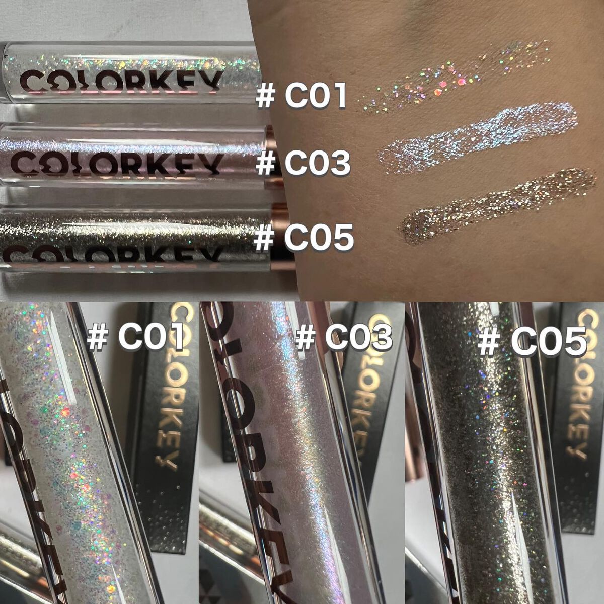 スパークリングギャラクシーリキッドアイシャドウ/COLORKEY/リキッドアイシャドウを使ったクチコミ（2枚目）