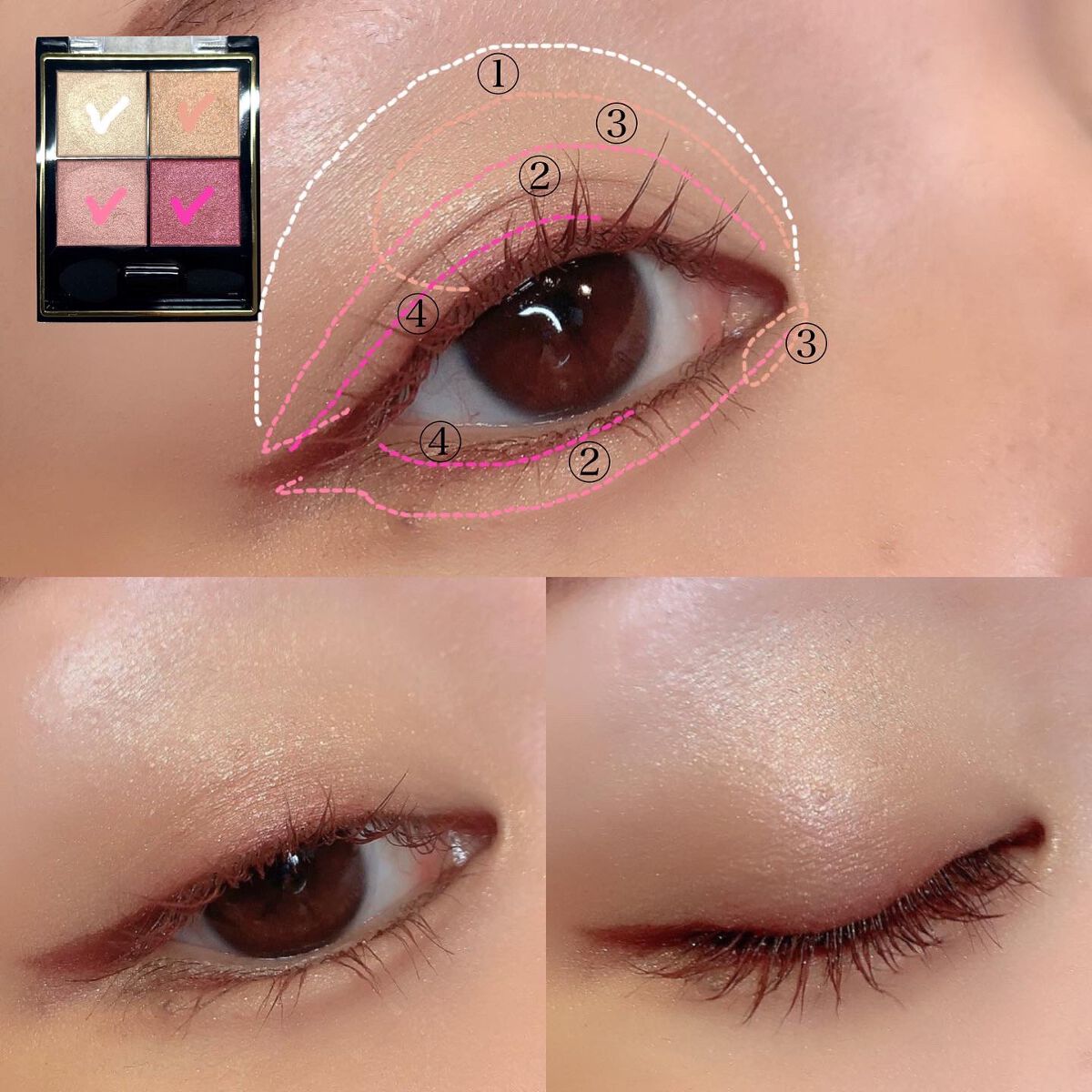 リアルクローズシャドウ/excel/アイシャドウパレットを使ったクチコミ(4枚目)