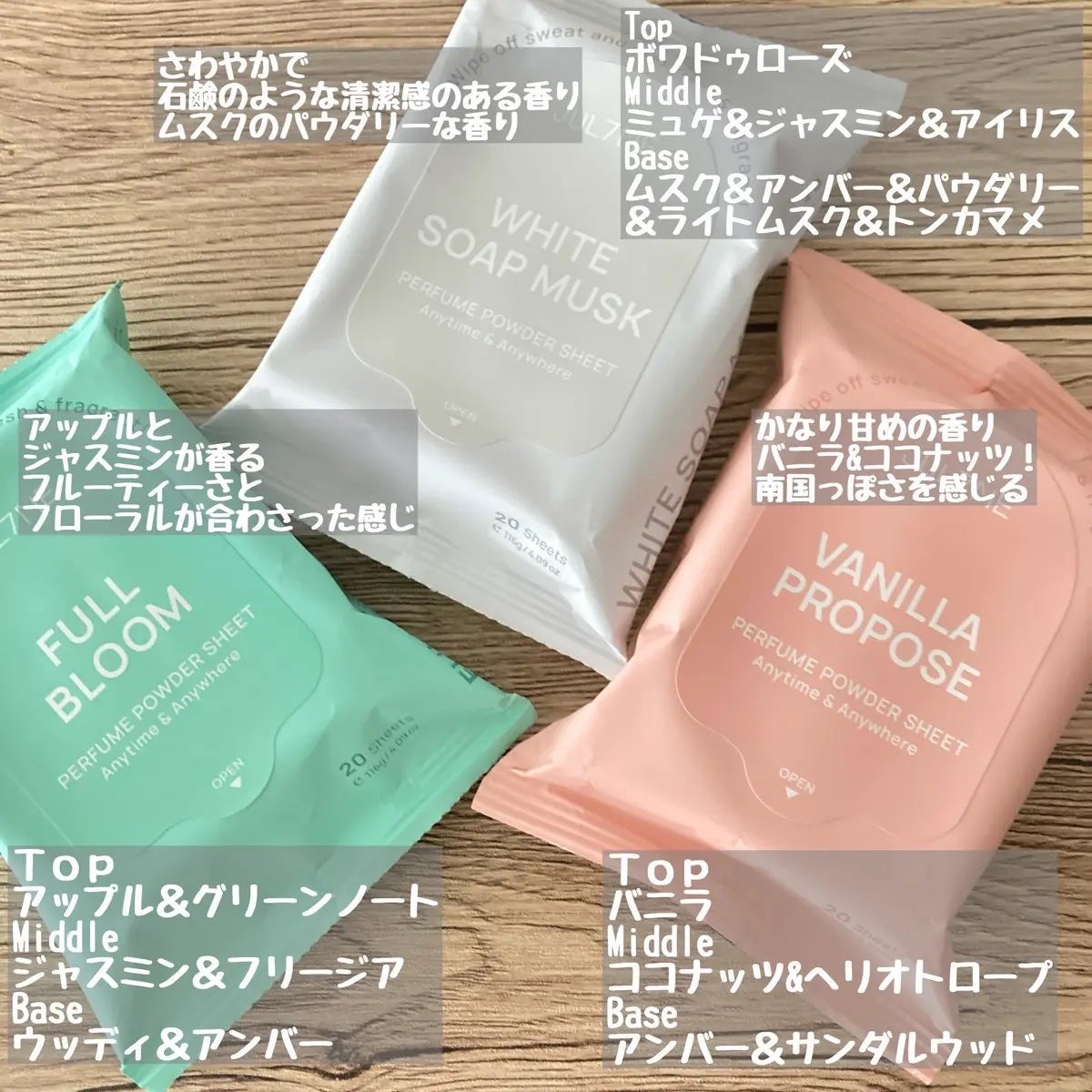 ジュライミー フレグランスパウダーシート フルブルーム/JUL7ME/ボディシートを使ったクチコミ(3枚目)