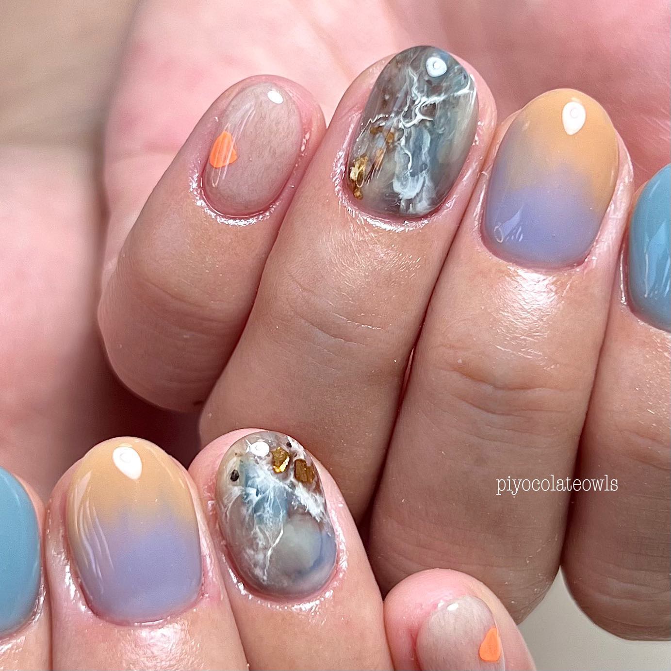 ぴよこれいと あうるす on LIPS 「オーダーは寒色ベースに天然石💎エレガントでは無く、大人っぽくも..」(3枚目)