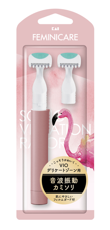 FEMINICARE BPMT-2B 音波振動カミソリ デリケートゾーン用 ニュアンスレッド(替刃2個付)