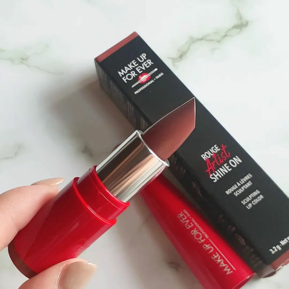 ルージュアーティスト シャインオン 134 アイディアルチャイ/MAKE UP FOR EVER/口紅を使ったクチコミ（2枚目）