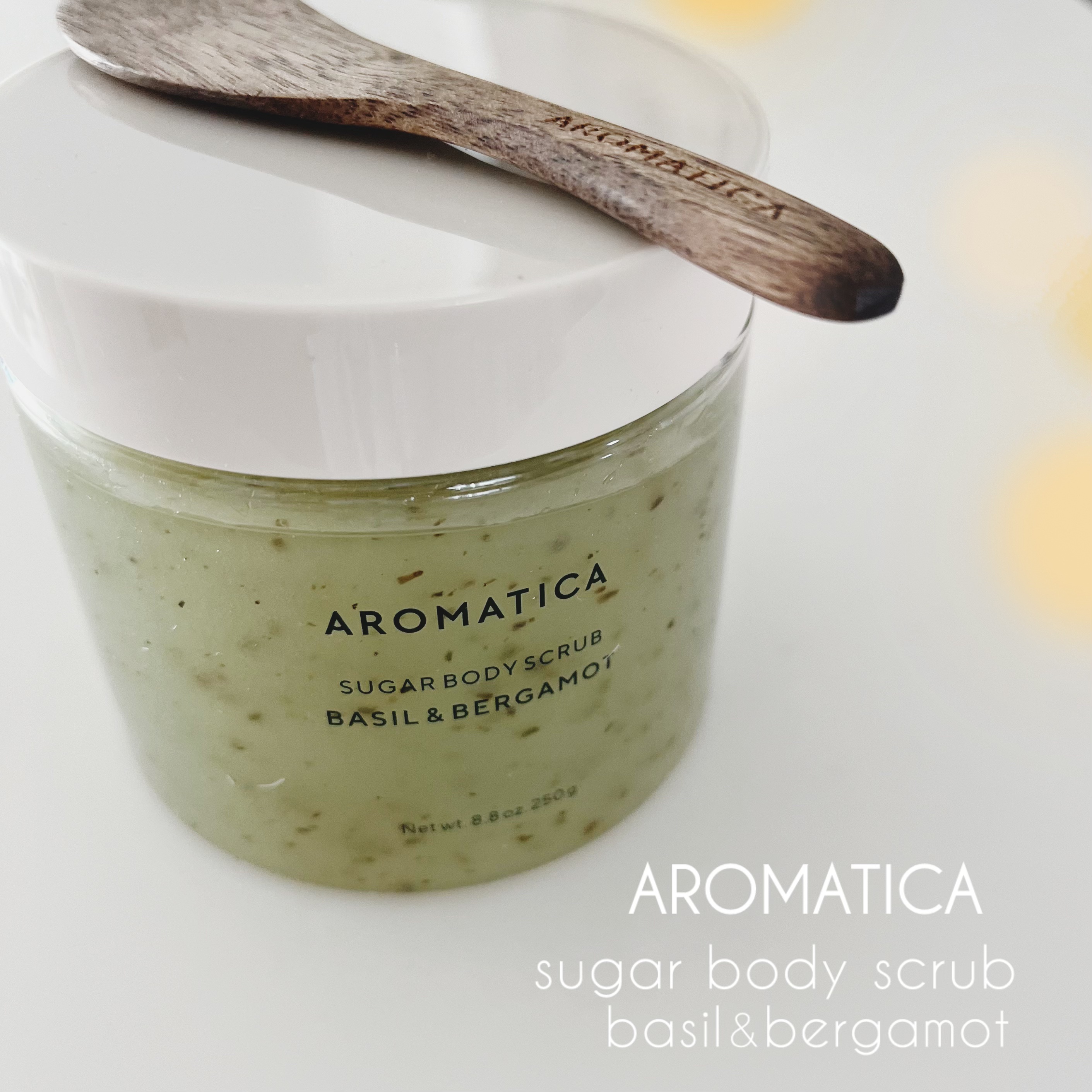 シュガーボディスクラブバジル＆ベルガモット/AROMATICA/ボディスクラブを使ったクチコミ（1枚目）