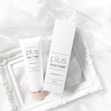 ✨Plus RESTORE プラスリストア✨﻿
スキンモイストW（保湿乳液） 50g﻿
﻿
👑使用した感想👑﻿
マスク生活が続いていることでマスクの摩擦がとても気になっていました。
こちらの乳液は保湿力