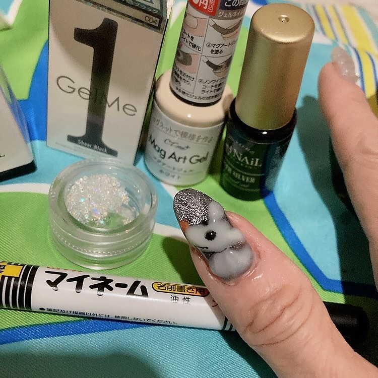 ジェルネイル GMC04 シアーブラック/ジェルミーワン/ジェルネイルを使ったクチコミ（3枚目）