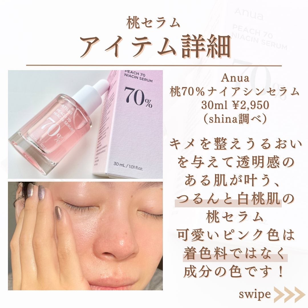 桃70%ナイアシンセラム/Anua/美容液を使ったクチコミ(3枚目)