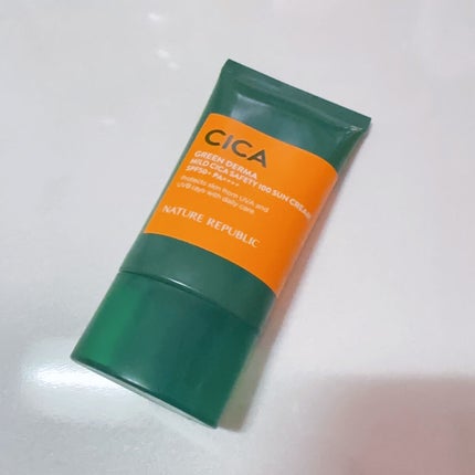 グリーンダーママイルドシカUVセーフティー100サンクリーム/ネイチャーリパブリック/日焼け止めクリームを使ったクチコミ(2枚目)