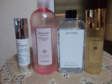 🌃夜のスキンケア 記録用

洗顔➔VTリードルショット300➔CoreanaROSE VITAL TONER（ジャバジャバ化粧水）➔ONE THINGナイアシンアミド化粧水、Coreana24K GOL