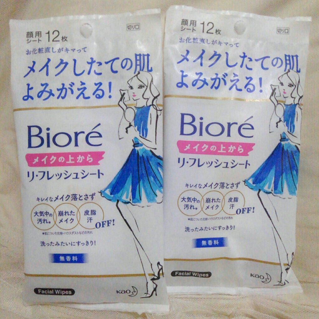 メイクの上からリフレッシュシート/ビオレ/フェイスシートを使ったクチコミ（1枚目）