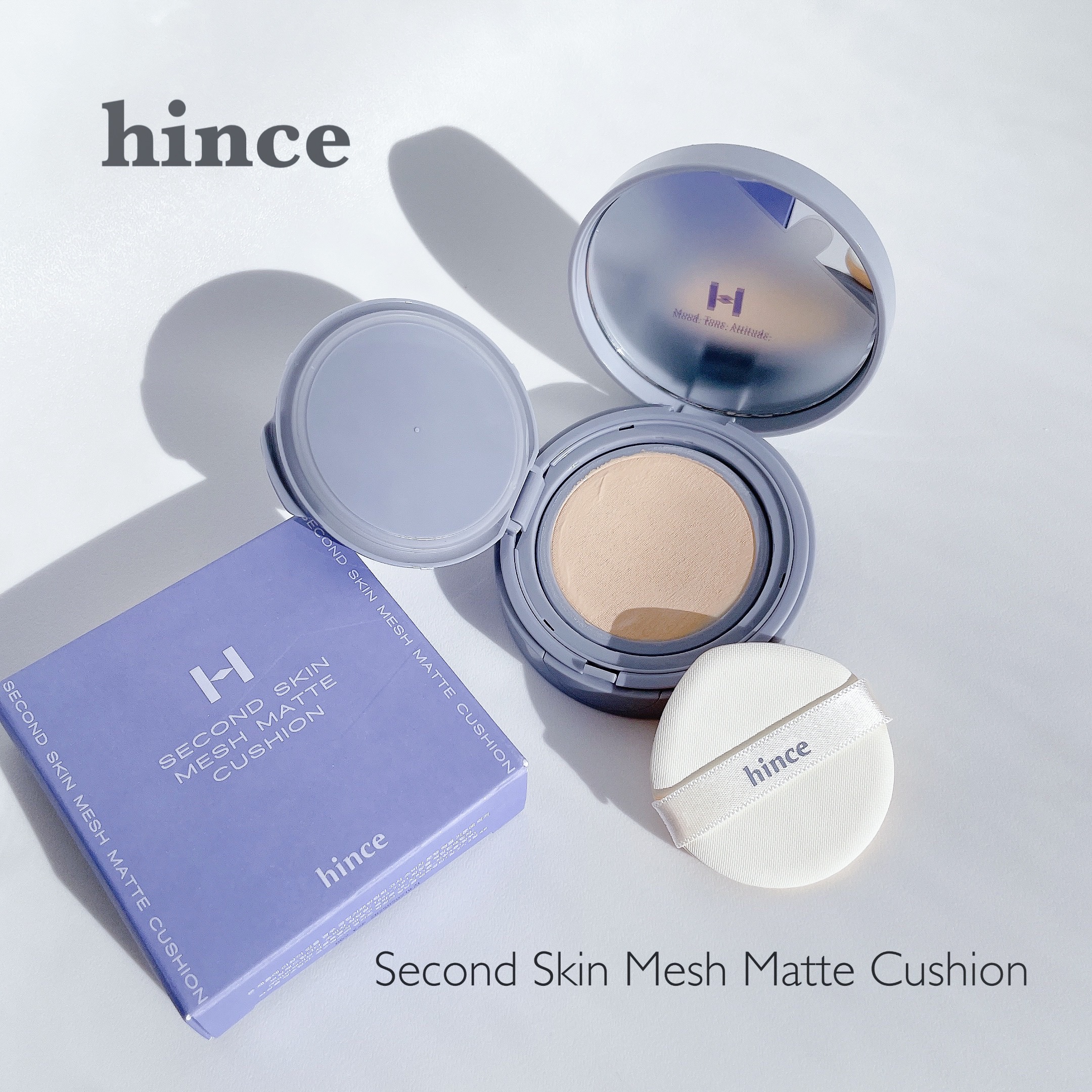 hince（ヒンス）

セカンドスキンマットメッシュクッション

-------------------------

▫️48時間シルキー肌がずっと続く新感覚メッシュ & マットクッション

▫️化粧崩れしにくく、よれずに48み時間キープ