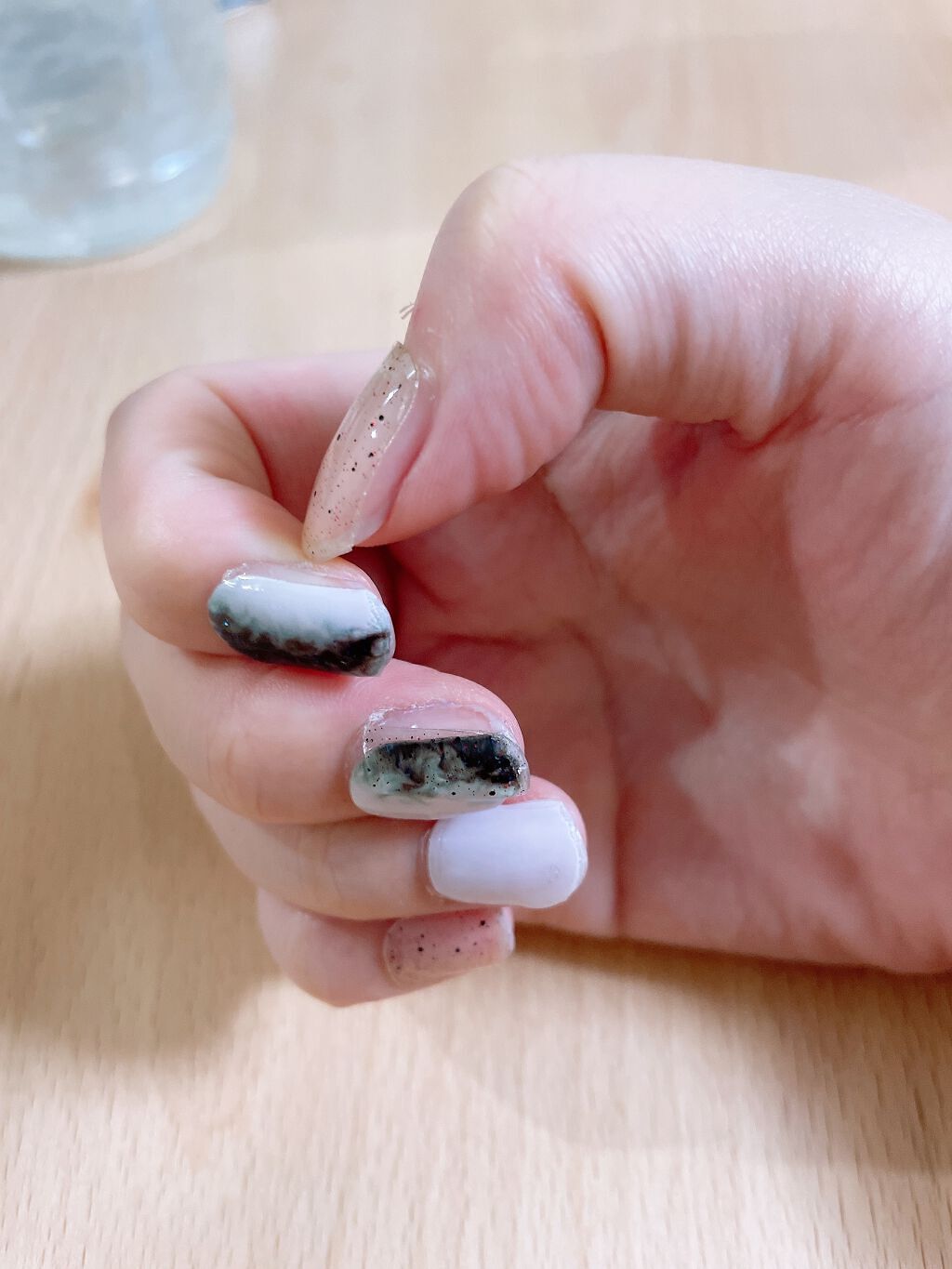 セミキュアジェルネイル（ハンド） ND-170 N Twilight (New Romance Collection)/ohora/ネイルシールを使ったクチコミ（2枚目）