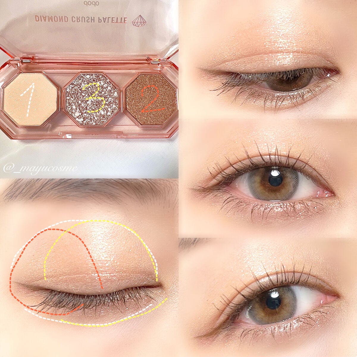 ダイヤモンドクラッシュパレット/ドド/アイシャドウパレットを使ったクチコミ(4枚目)