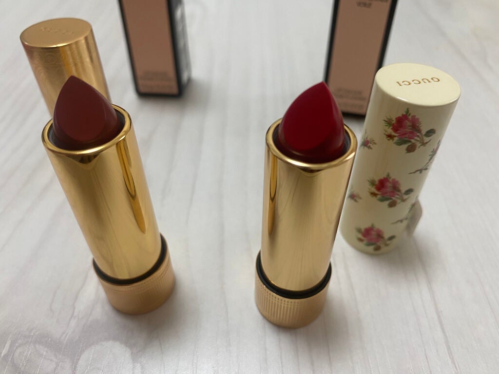 グッチ ルージュ ア レーヴル ヴォワル/GUCCI beauty/口紅を使ったクチコミ(3枚目)