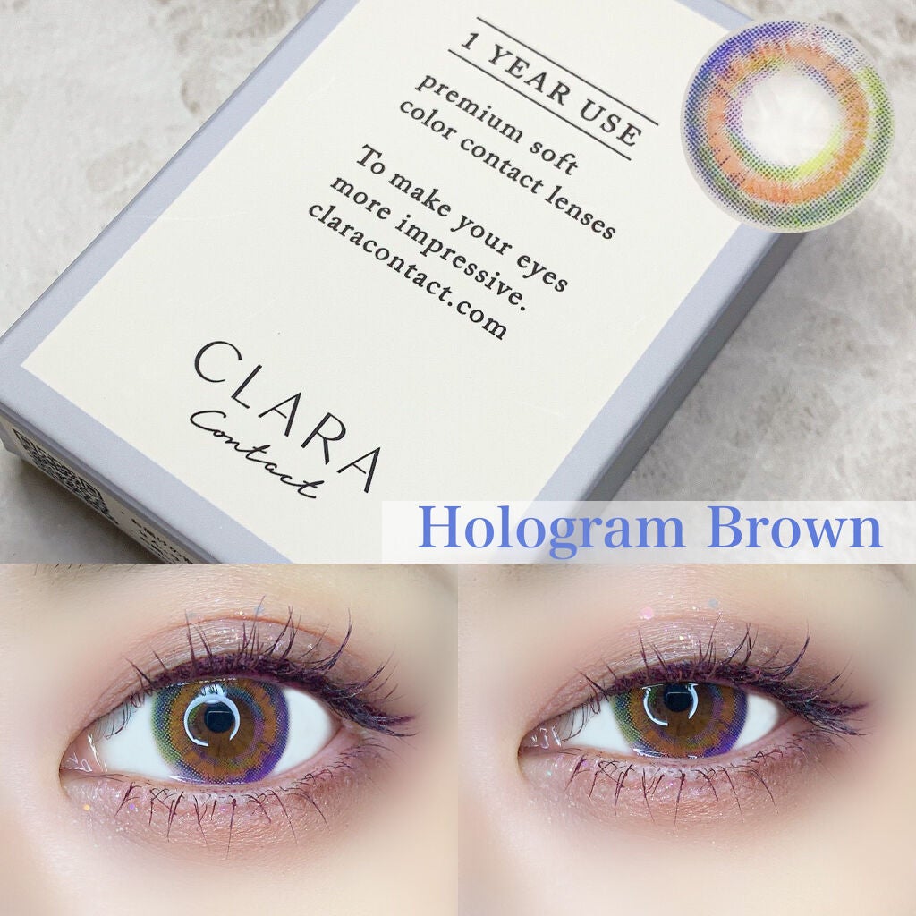 ホログラムブラウン/CLARA CONTACT/カラーコンタクトレンズを使ったクチコミ(1枚目)