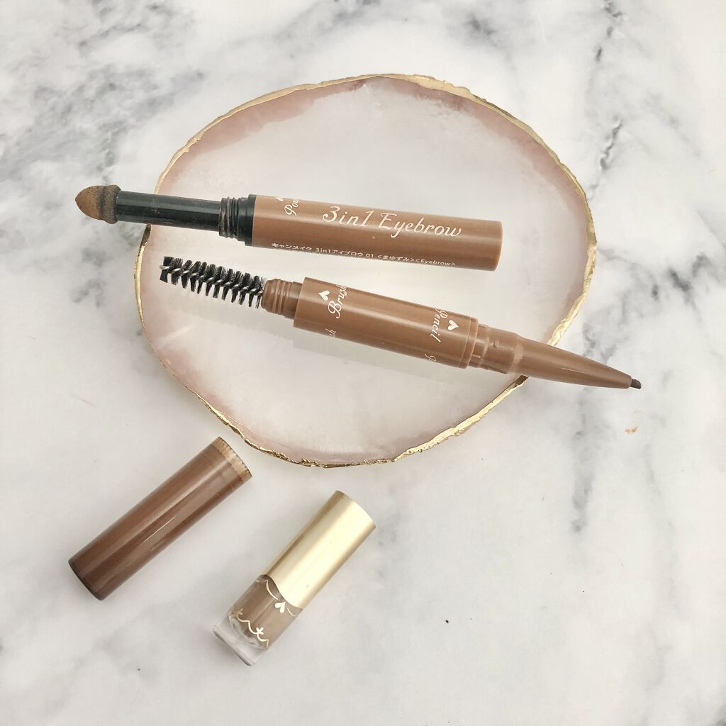 3in1アイブロウ 01 ナチュラルブラウン/キャンメイク/アイブロウペンシルを使ったクチコミ（2枚目）