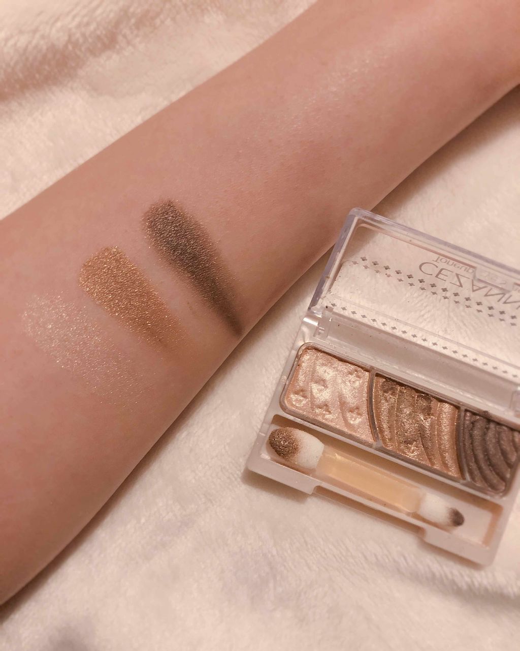 トーンアップアイシャドウ 01 ナチュラルブラウン/CEZANNE/アイシャドウパレットを使ったクチコミ（3枚目）