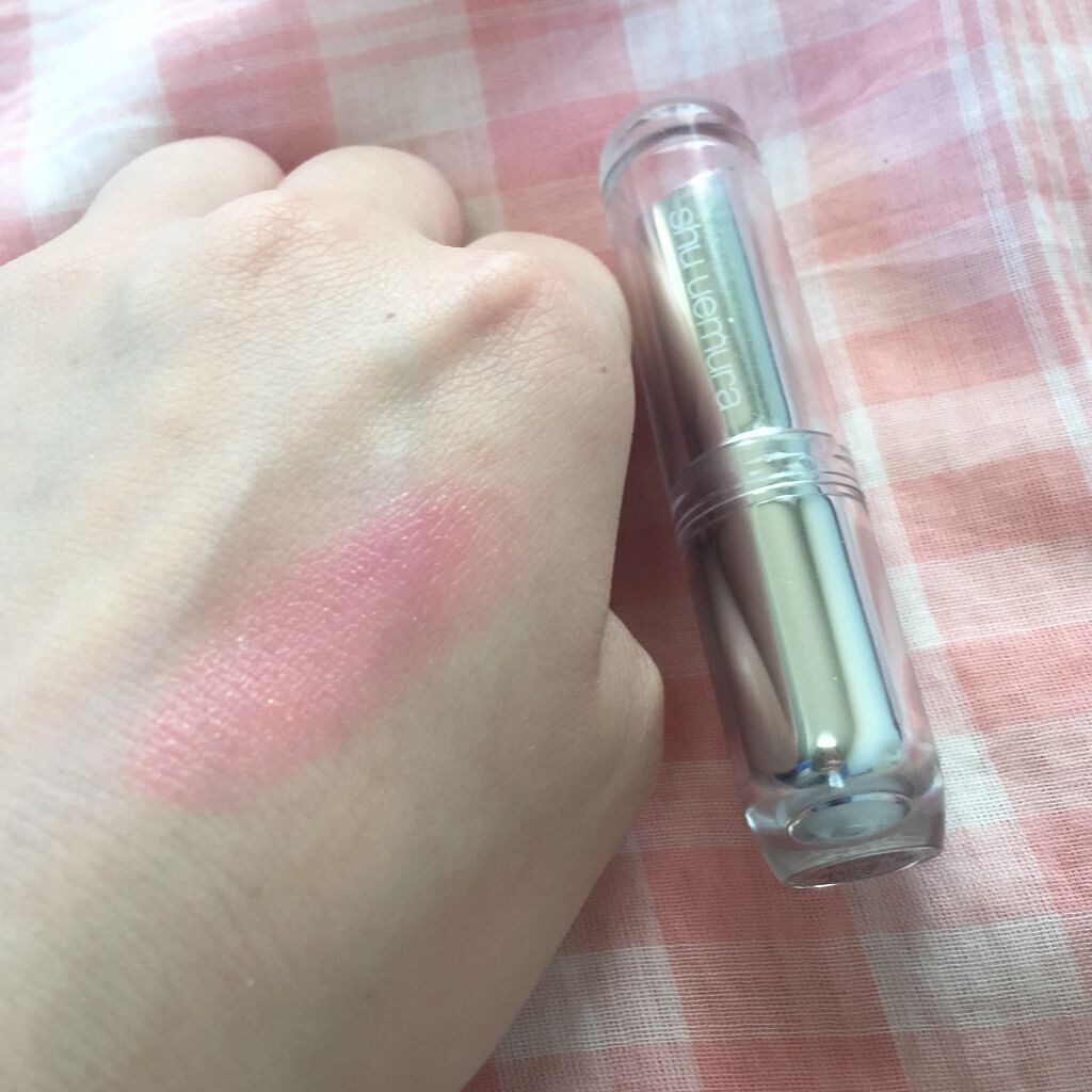 ルージュ アンリミテッド シアーシャイン ピンク パンチ/shu uemura/口紅を使ったクチコミ（2枚目）