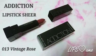 アディクション ザ リップスティック シアー 013 Vintage Rose ヴィンテージローズ ★限定色/ADDICTION/口紅を使ったクチコミ（1枚目）