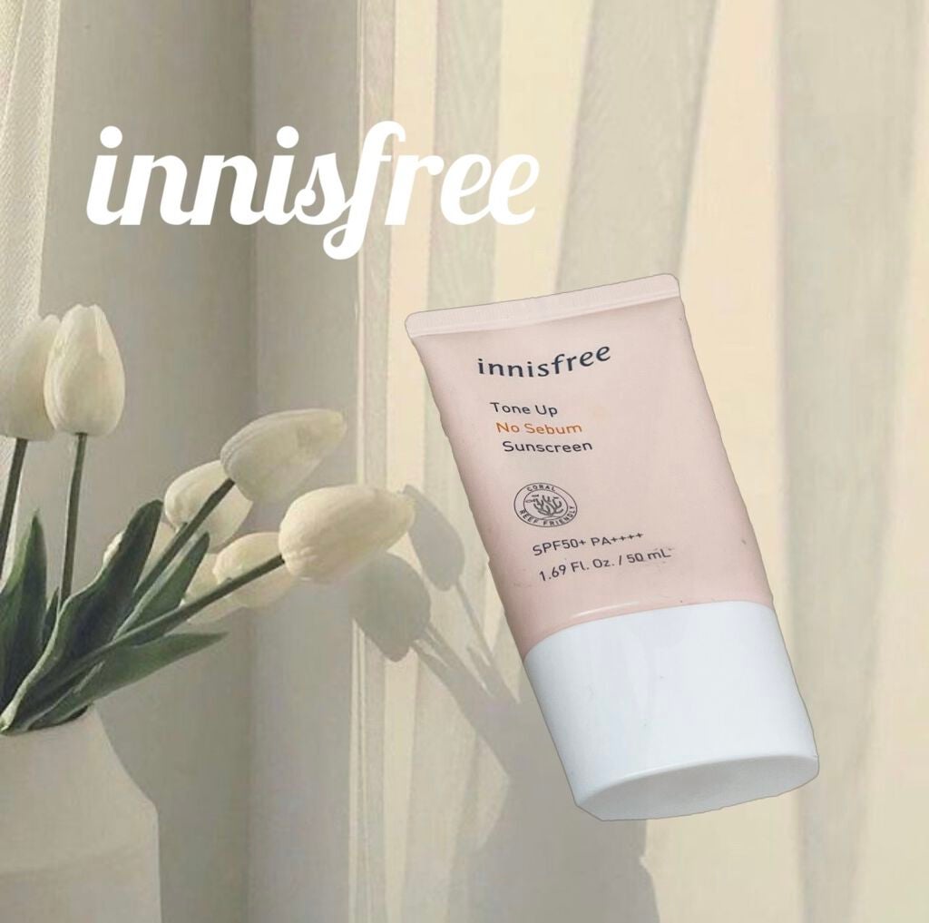 トーンアップ ノーセバム サンスクリーン SPF50+ PA++++/innisfree/日焼け止めクリームを使ったクチコミ(1枚目)