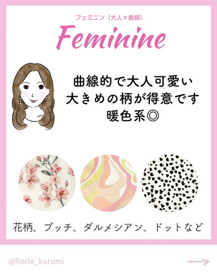 kurumi パーソナルカラーアナリスト on LIPS 「顔タイプ別おすすめ柄パターン🐑顔タイプ診断協会監修のオリジナル..」(6枚目)