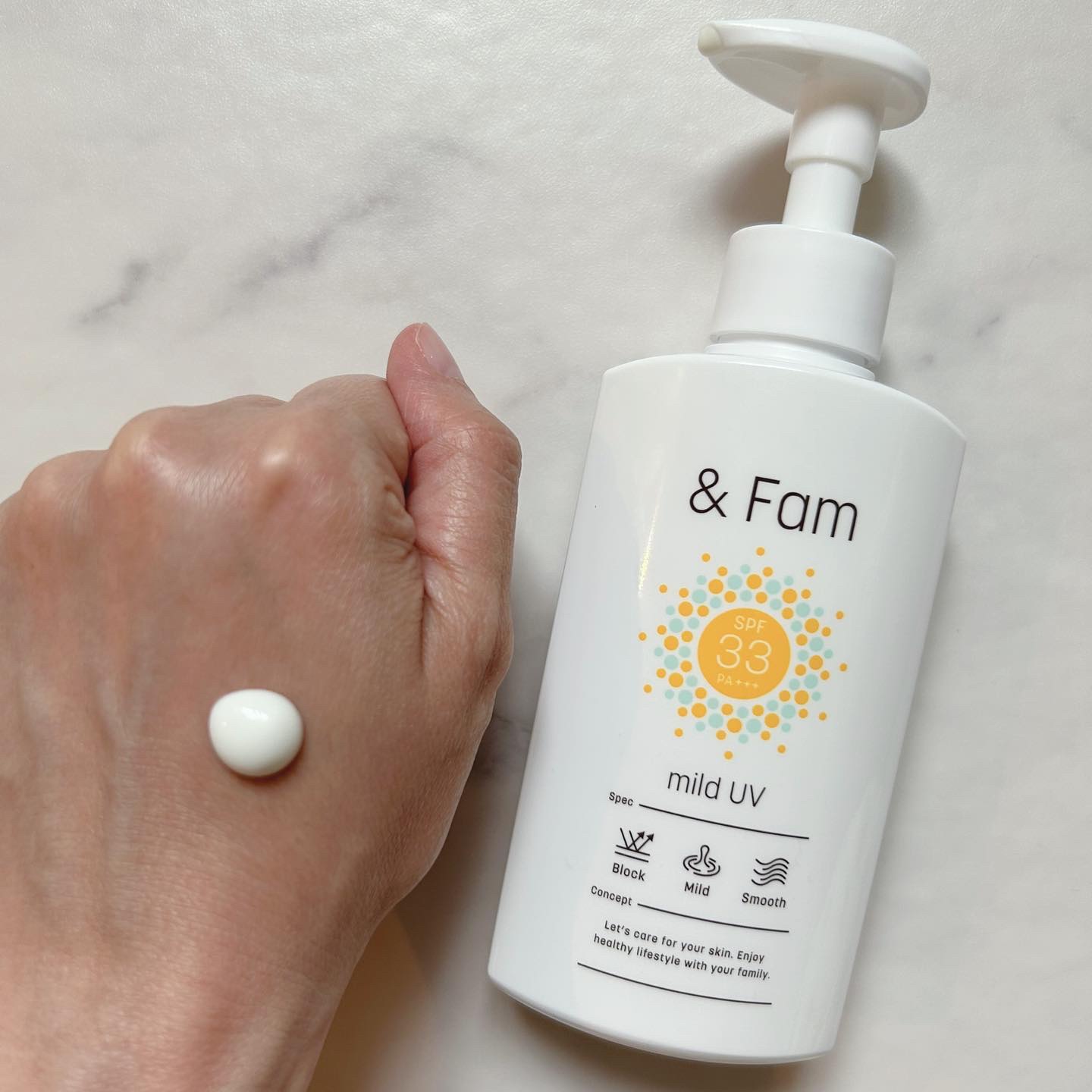 マイルドUV SPF33 PA＋＋＋/＆ Fam/日焼け止めジェルを使ったクチコミ（2枚目）