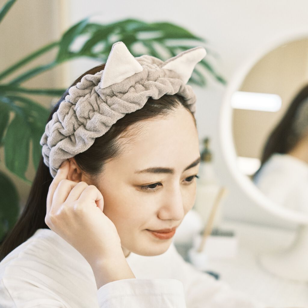 Nyarming　ねこのヘアターバン/貝印/ヘアアクセサリーを使ったクチコミ（2枚目）