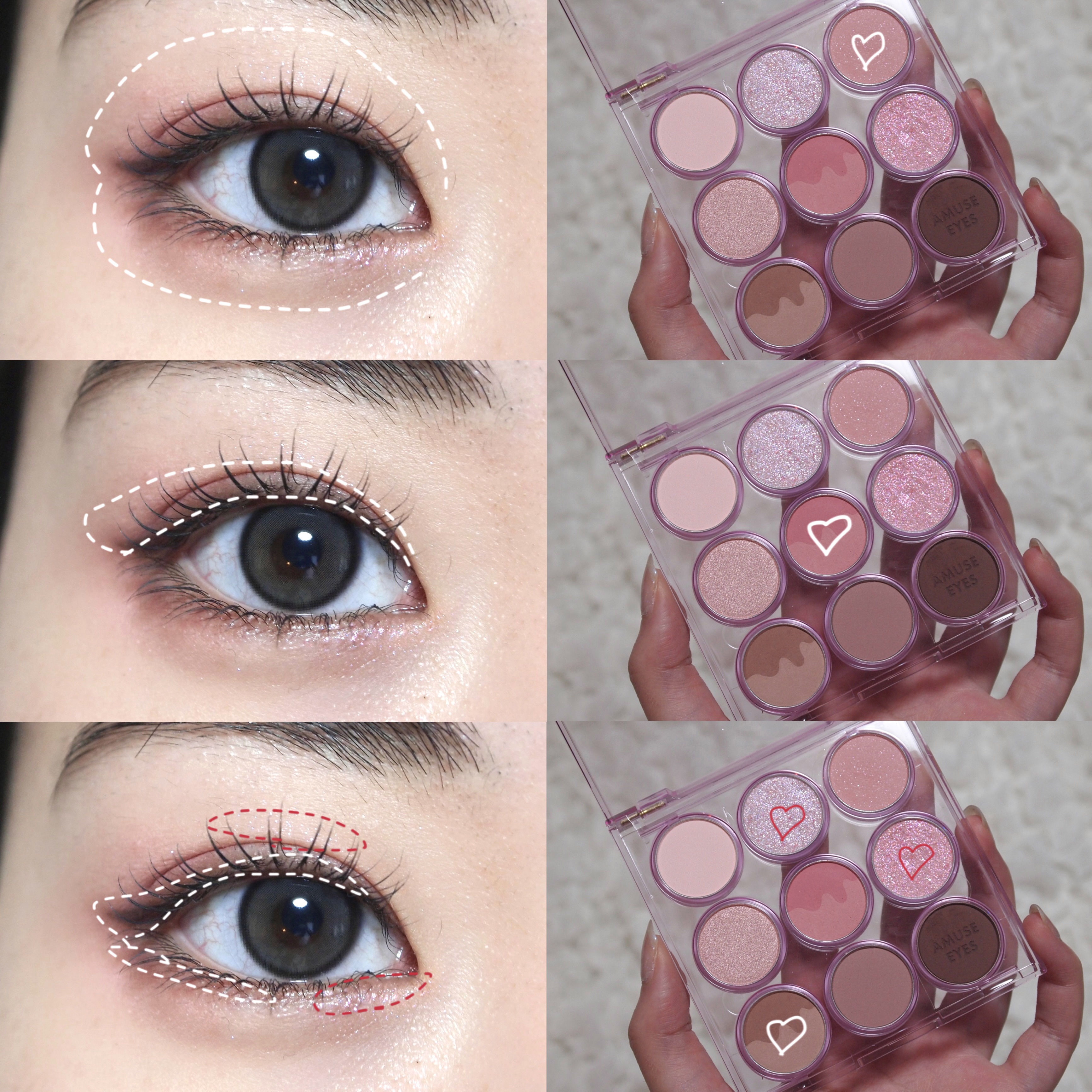 アイカラーパレット 02 クールローズ/AMUSE/アイシャドウパレットを使ったクチコミ（2枚目）