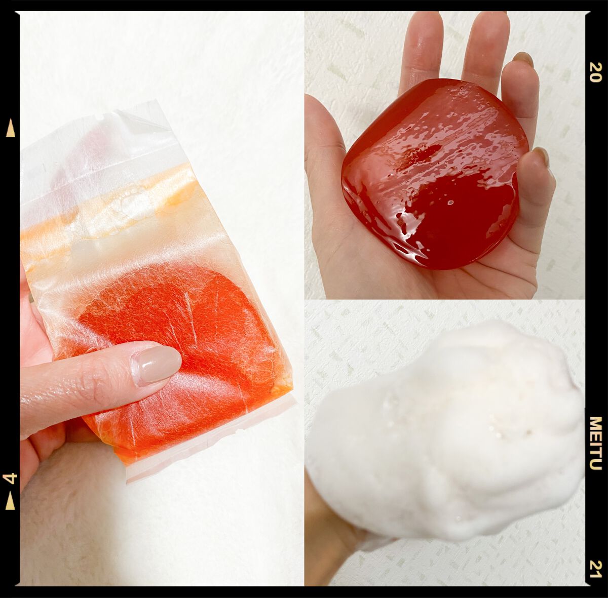 ゼリーセラムソープ 【RED】/AKAHA/洗顔石鹸を使ったクチコミ（2枚目）