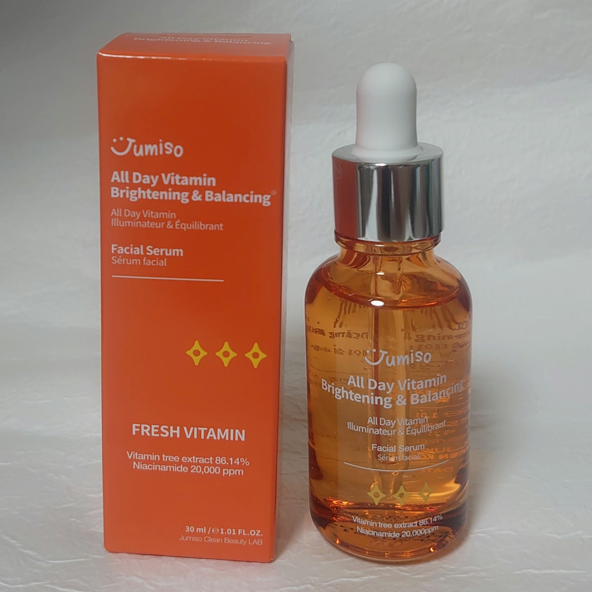 オールデイビタミンブライトニング＆バランシングフェイシャルセラム/JUMISO/美容液を使ったクチコミ（1枚目）