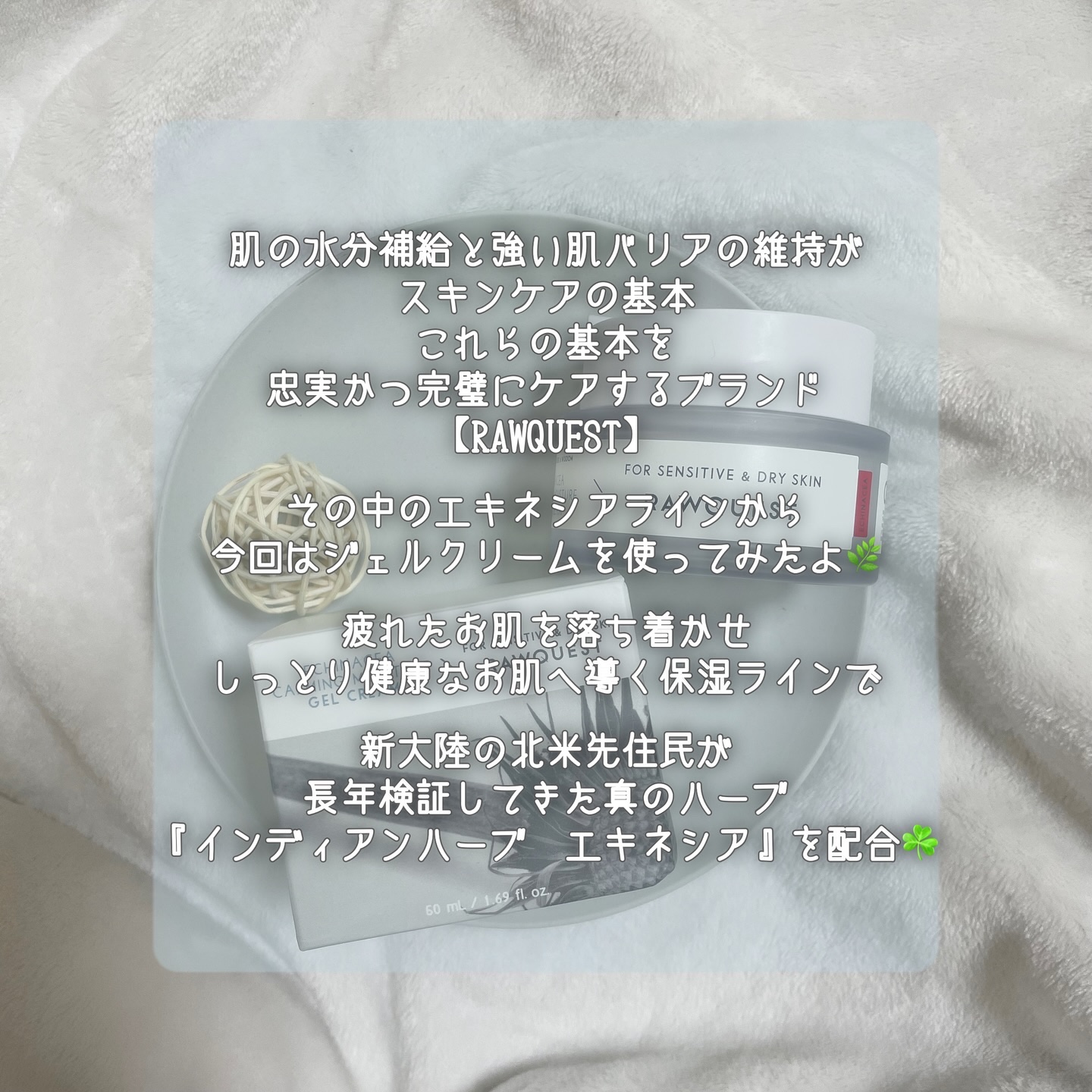 エキネシアカーミングモイスチャージェルクリーム/RAWQUEST/フェイスクリームを使ったクチコミ（2枚目）