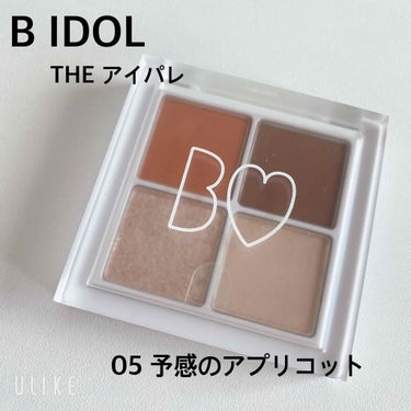 B IDOL
B IDOL 
THE アイパレ
05 予感のアプリコット

旬でお洒落な"にじませ"カラー🧡

優しいオレンジカラーのアイシャドウ♡
ブラシでつけると濃すぎないカラーで
目にのせると柔ら