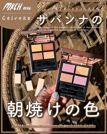 Celvoke ヴァティック アイパレットのクチコミ「サバンナの朝焼け🦩🌴🌅
〜Celvokeの2024夏、速報！編〜
⁡
リリースやライターさん方.....」（1枚目）