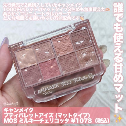 プティパレットアイズ(マットタイプ)/キャンメイク/パウダーアイシャドウを使ったクチコミ(2枚目)